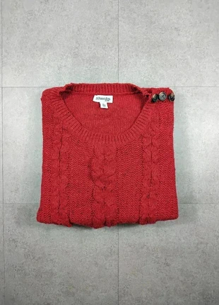 Pull - Rouge - Coton - Col rond - Torsadé - Taille L - 16, brand: Vintage Dressing, condizioni: Ottime, taglia: L / IT 44 / EU 40, €10.00, €11.20 include la Protezione acquisti