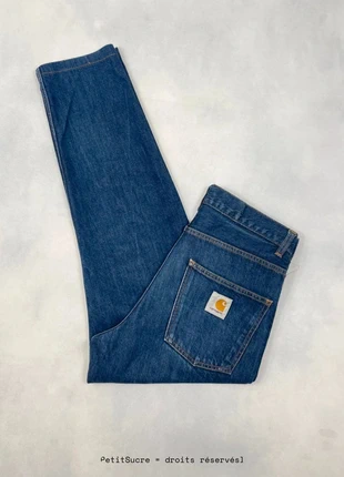 Jean Carhartt wip Bleu Marine Loose modèle Newel Pant 100% coton Workwear Denim - Taille S w28 #1806, marca: Carhartt, estado: Muito bom, tamanho: PT 38 | W28, €49.00, €52.15 inclui Proteção do Comprador Pro