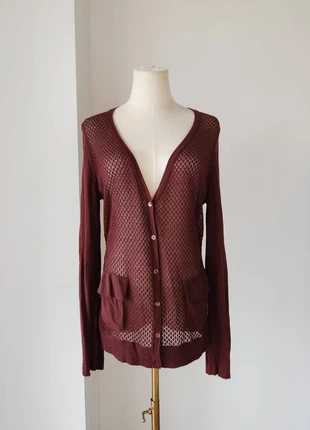 Adolfo Dominguez Knit & Silk Cardigan 🤍, merk: Adolfo Dominguez, staat: Heel goed, maat: M / 38 / 10, € 35,00, € 37,45 inclusief Kopersbescherming