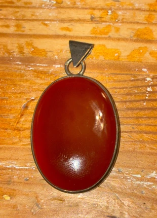 Vintage zilveren hanger met carneool, état: Bon état, 17,50 €, 19,08 € Protection acheteurs incluse