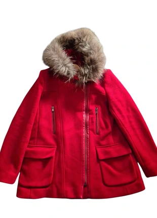 Manteau Zapa rouge vif en laine taille 42, merk: ZAPA, staat: Goed, maat: XL / 42 / 14, € 52,00, € 55,30 inclusief Kopersbescherming