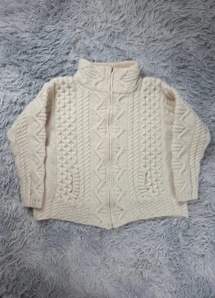 Gilet vintage Aran Crafts 100% laine mérinos écru made in Ireland zip chunky knit style 90s, marque: Aran Crafts, état: Très bon état, taille: M / 38 / 10, 60,00 €, 63,70 € Protection acheteurs (Pro) incluse