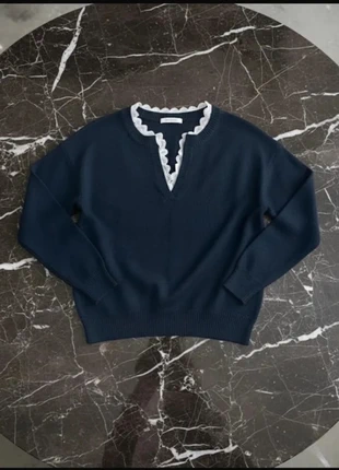 Pull femme col V avec dentelle et épaules tombantes, marque: LOOK, état: Très bon état, taille: L / 40 / 12, 42,92 €, 45,77 € Protection acheteurs incluse