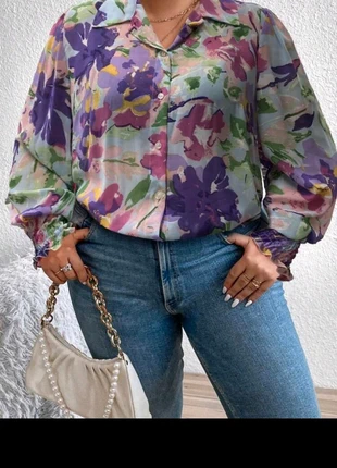 Gorgeous sheer floral shirt, brand: Shein Curve, condition: New without tags, size: XXXL / 46 / 18, €2.80, €3.64 includes Buyer Protection