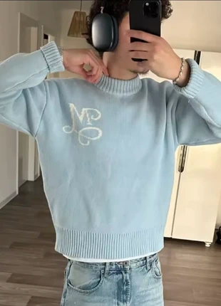 Pull en maille knit bleu clair y2k vintage Neuf Taille M motif abstrait, marque: y2k, état: Très bon état, taille: M, 49,00 €, 52,15 € Protection acheteurs incluse