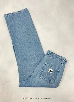 Jean Carhartt wip Bleu clair Taille Haute Large et Droit modèle Simple Pant - Taille S w26 #1793, marca: Carhartt, estado: Muito bom, tamanho: S / 36 / 8, €49.00, €52.15 inclui Proteção do Comprador Pro