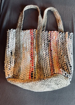 👜 Superbe sac cabas / fourre-tout en jute tressée et coton 🌿, état: Bon état, 9,90 €, 11,10 € Protection acheteurs incluse