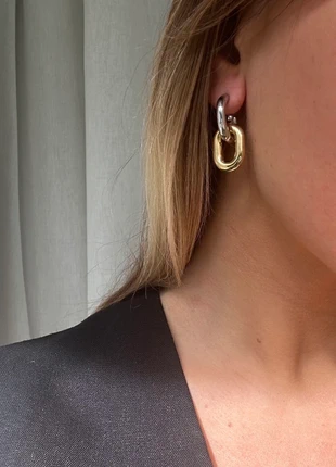 Paires de boucles d’oreilles doré et argent ajustable en acier inoxydable tendance, marque: Tendance, état: Très bon état, 10,50 €, 11,73 € Protection acheteurs (Pro) incluse