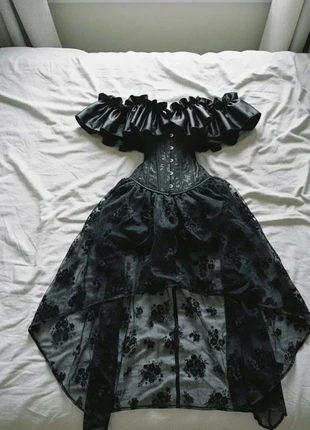 Superbe Ensemble Gothique Noir Corset et Jupe Longue #0017, merk: Ombre Corbeau, staat: Heel goed, maat: M / 38 / 10, € 81,99, € 86,79 inclusief Kopersbescherming