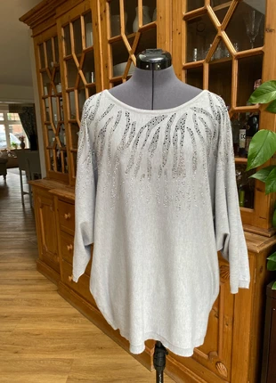 Beige Sparkle Knit Top – Perfect for Christmas & Special Occasions size 16, brand: Frank Usher, condition: Very good, size: XXL / 16, £6.00, £7.00 includes Buyer Protection