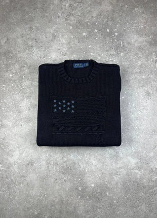 Pull Maille Col Rond Ralph Lauren Taille S Homme Noir Drapeau Flag Américain 100% Coton #F43, marke: Ralph Lauren, zustand: Sehr gut, größe: S, 90,00 €, 95,20 € beinhaltet Vinted-Käuferschutz Pro