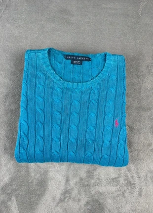 Torsadé Polo Ralph Lauren col rond | Taille M | Bleu logo rose, marque: Ralph Lauren, état: Très bon état, taille: M / 38 / 10, 39,90 €, 42,60 € Protection acheteurs incluse