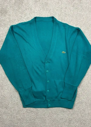 Cardigan en laine Lacoste vintage | Taille XXL Hommes | Turquoise/vert logo brodé, marca: Lacoste, estado: Muy bueno, tamaño: XXL, 27,00 €, 29,05 € Protección al comprador Pro incluida