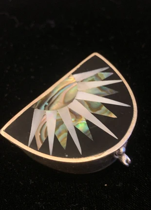 Vintage Alpaca Mexico Nickel Silver Abalone & Shell Inlaid Pill/trinket box, brand: Alpaca, condition: New without tags, £14.95, £16.40 includes Buyer Protection
