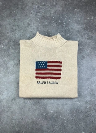 Pull Col Roulé Polo Ralph Lauren Taille L Homme Beige Drapeau Flag Américain Coton #F15, brand: Ralph Lauren, condizioni: Ottime, taglia: L, €80.00, €84.70 include la Protezione acquisti Pro