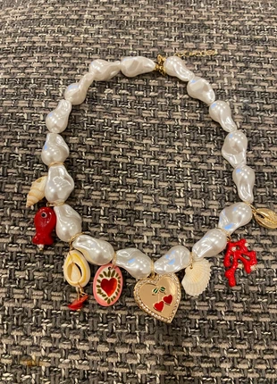 Pearl charm chunky necklace, condition: New without tags, £10.00, £11.20 includes Buyer Protection