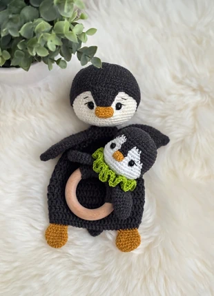 Doudou pingouin + hochet, brand: Fait Main, condition: New without tags, size: One size, €55.00, €58.45 includes Buyer Protection