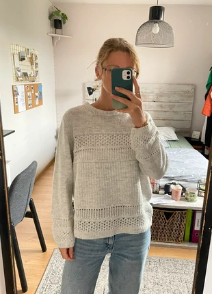 Pull gris détails ajourés, brand: Jacqueline de Yong, condizioni: Ottime, taglia: M / IT 42 / EU 38, €15.00, €16.45 include la Protezione acquisti