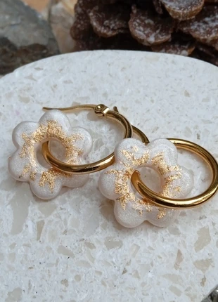 Créoles avec pampilles Fleur interchangeables, brand: Loy Bijoux, condition: Very good, €5.00, €5.95 includes Buyer Protection Pro