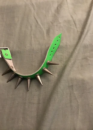 Green spiked bracelet, condition: Satisfactory, £1.00, £1.75 includes Buyer Protection