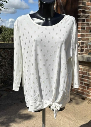 🌹Blouse blanche à motifs géométriques dorés – Manches 3/4 – T44 (Taille 5), marke: LOOK, zustand: Sehr gut, größe: XXL / 44 / 16, 6,00 €, 7,00 € inklusive Vinted-Käuferschutz