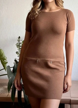 Robe courte en maille marron Travel Couture by Heine – m, marca: heine, estado: Muito bom, tamanho: M / 38 / 10, €8.99, €10.14 inclui Proteção do Comprador