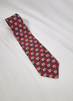 Cravate Loris Azzaro Paris soie rouge fleurs bleues vintage made in France élégante classique, marque: Azzaro, état: Bon état, 19,00 €, 20,65 € Protection acheteurs (Pro) incluse