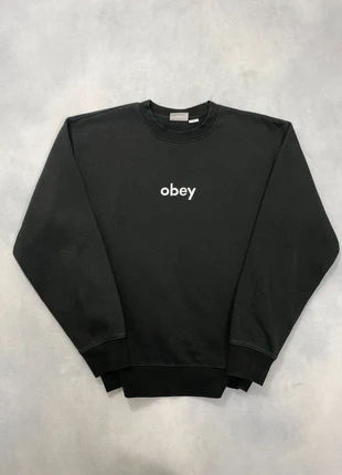 Pull Obey Noir brodé coupe Large Crew Neck Oversize Sweatshirt - Taille M #1181, brand: Obey, condizioni: Ottime, taglia: M, €49.00, €52.15 include la Protezione acquisti Pro