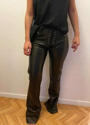 Pantalon en Cuir - Noir, marque: Michel Kahen, état: Neuf sans étiquette, taille: M / 38 / 10, 45,00 €, 47,95 € Protection acheteurs incluse