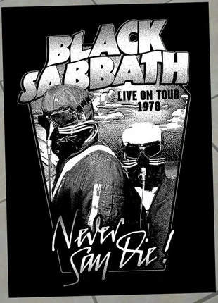 Black Sabbath "never say die" poster, état: Très bon état, 18,00 €, 19,60 € Protection acheteurs incluse
