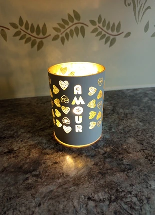 Verre photophore lumineux déco Amour, marque: Lumineux, état: Neuf avec étiquette, 6,00 €, 7,00 € Protection acheteurs incluse