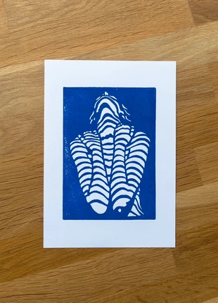 Blue linocut, marke: Fait Main, zustand: Neu, mit Etikett, 5,00 €, 5,95 € inklusive Vinted-Käuferschutz