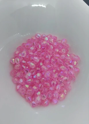 250 perles acryliques à facettes transparentes – rose – 4 mm – DIY bijoux, état: Très bon état, 1,00 €, 1,75 € Protection acheteurs incluse