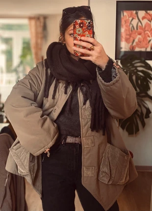 🍂 Veste oversize taupe effet matelassé & velours côtelé 90’s🍂, marke: Vintage Dressing, zustand: Sehr gut, größe: M / 38 / 10, 38,00 €, 40,60 € inklusive Vinted-Käuferschutz