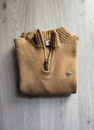 Pull half zip quart de zip col camionneur Lacoste 100% laine camel/beige taille M homme, brand: Lacoste, condition: Very good, size: M, €49.00, €52.15 includes Buyer Protection