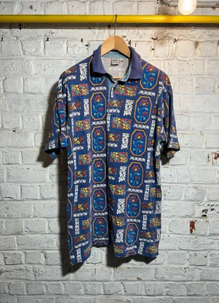 Polo Vintage Imprimé Floral Baroque - Rian Rucci - XL - Bleu/Multicolore, marque: Rian rucci, état: Très bon état, taille: XL, 20,00 €, 21,70 € Protection acheteurs incluse