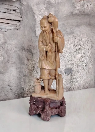 Statuette Pierre de Savon Chine, Estatueta Pedra Sabão, Chinese Soapstone Figurine, merk: Vintage, staat: Als nieuw, € 67,50, € 71,58 inclusief Kopersbescherming