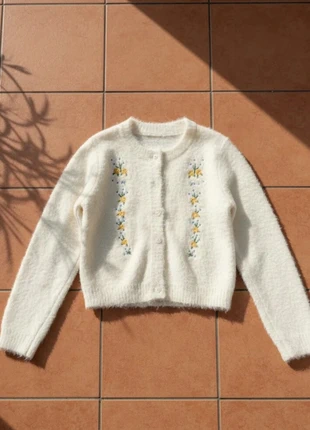 Cardigan Marron Brodé Fleuri Maille Rétro Chic, marque: Lioria, état: Très bon état, taille: S / 36 / 8, 42,99 €, 45,84 € Protection acheteurs incluse