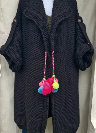 Gilet mi long noir Alpaga TU loose Oversize, marque: Made In Italy, état: Neuf sans étiquette, taille: Taille unique, 59,00 €, 62,65 € Protection acheteurs incluse