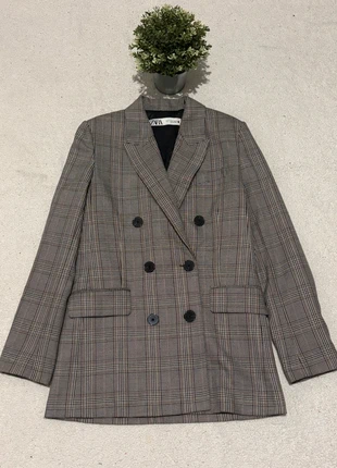 Blazer Zara femme/couleur gris /motif carré /taille XS, marque: Zara, état: Très bon état, taille: XS / 34 / 6, 19,00 €, 20,65 € Protection acheteurs incluse