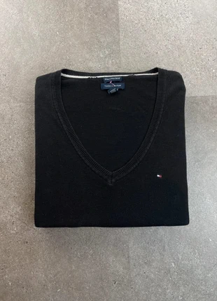 Pull fin col V tommy Hilfiger noir taille XXL 100% coton logo brodé, brand: Tommy Hilfiger, condition: Very good, size: XXL, €18.00, €19.60 includes Buyer Protection