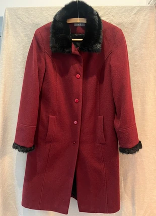 Ladies size 12 Amaranto deep red wool coat with black faux fur trim, brand: Amaranto, condition: Very good, size: M / UK 12-14, £12.00, £13.30 includes Buyer Protection