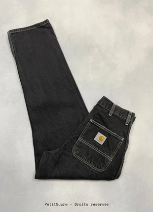 Jean Carhartt wip Noir Loose Baggy Droit modèle Simple Pant Denim - Taille S w27 #855, marque: Carhartt, état: Très bon état, taille: W27 | FR 36, 49,00 €, 52,15 € Protection acheteurs (Pro) incluse