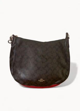 Coach Elle Hobo | Sac à main en cuir signature rouge et noir, marque: Coach, état: Très bon état, 54,00 €, 57,40 € Protection acheteurs (Pro) incluse