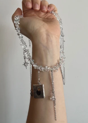 Collier perle argenté medaillon porte photo reine des neiges glaces frozen y2k coquette witchy, brand: Nana, condition: Very good, €22.00, €23.80 includes Buyer Protection