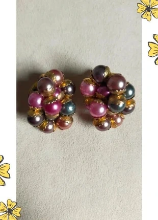 Boucles d’oreilles vintage à clip – Perles nacrées multicolores, merk: Vintage, staat: Heel goed, € 12,00, € 13,30 inclusief Kopersbescherming Pro