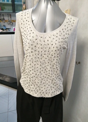 Maglia elegante con perline in metallo, marke: Sweet Miss, zustand: Sehr gut, größe: M / 38 / 10, 3,00 €, 3,85 € inklusive Vinted-Käuferschutz