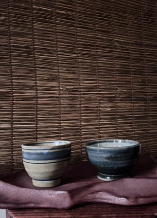 Mixed Pair of Japanese Artisan Indigo & Stripe Tea/Sake Cups, marke: Japan Style, zustand: Sehr gut, 24,00 €, 25,90 € inklusive Vinted-Käuferschutz