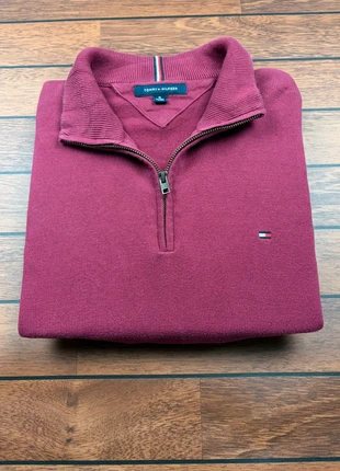Pull half zip 1/4 zip Tommy Hilfiger bordeaux col camionneur logo brodé - Taille XL, marca: Tommy Hilfiger, estado: Muy bueno, tamaño: XL, 28,00 €, 30,10 € Protección al comprador incluida