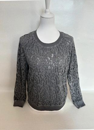 Sweat pull fin The Kooples motif léopard gris - Taille M, marca: The Kooples, estado: Bueno, tamaño: M / 38 / 10, 15,90 €, 17,40 € Protección al comprador Pro incluida